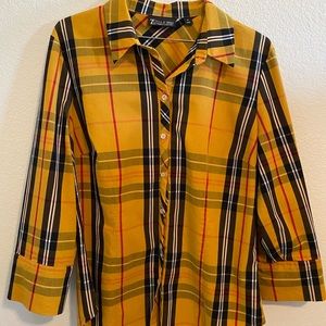 New York & Company button down plaid blouse Medium